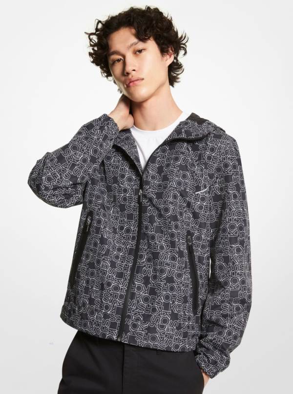 Panske Bundy Michael Kors Graphic Logo Anorak Čierne - Oblecenie Michael Kors Lacne | YSQLI-7810